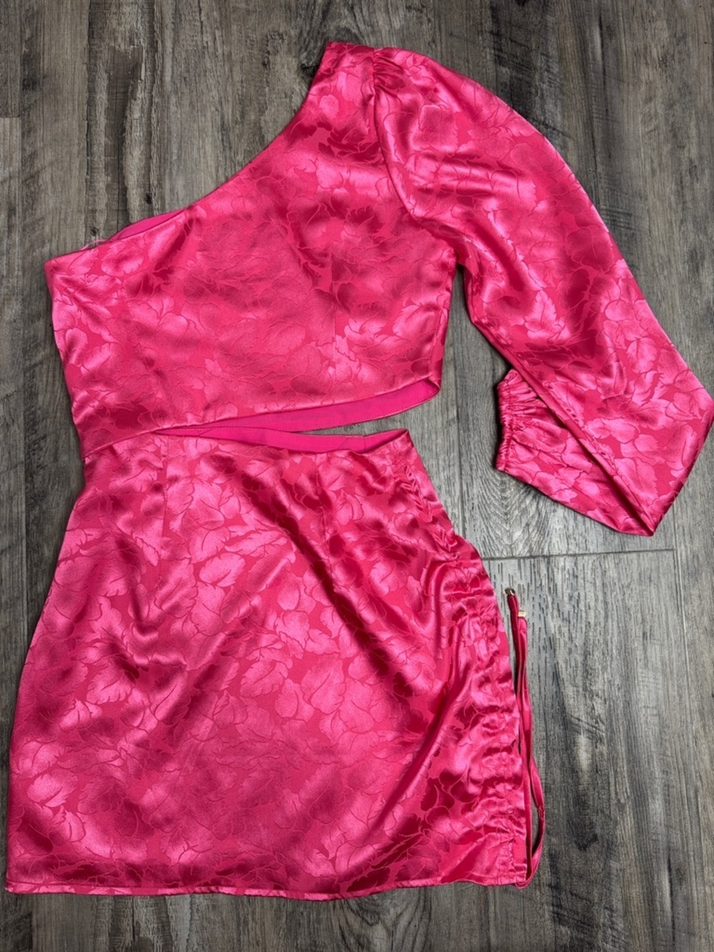 NEW Runaway the Label Floss Dress Pink Cutout Small One Shoulder - Picture 5 of 7